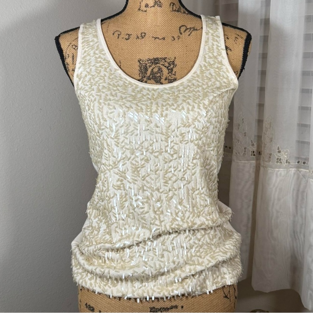 Elegant Cream Sleeveless Top